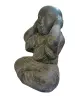 Product image 2 of the product “Sitting monk with closed ears, 46 cm height, cast stone, handcrafted & coloured Not Hear | 45 cm”